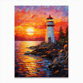 Sunset Lighthouse 5 Canvas Print