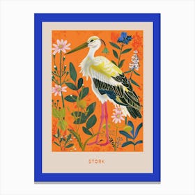 Spring Birds Poster Stork 5 Canvas Print