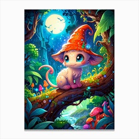 Fairy Cat In The Forest Canvas Print