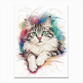 Cat Painting Canvas Print