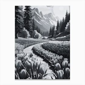 Black And White Tulips 4 Canvas Print