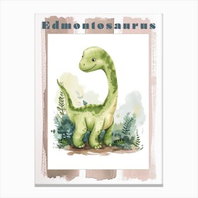 Watercolour Of A Edmontosaurus Dinosaur 4 Poster Canvas Print