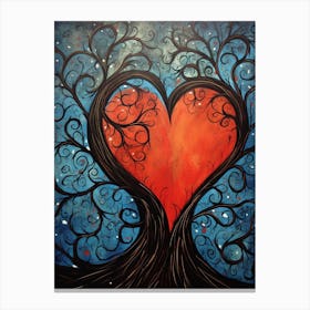 Swirl Tree Heart Canvas Print
