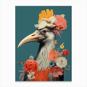 Bird With A Flower Crown Pelican 2 Canvas Print