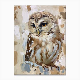 Northern Saw Whet Owl Marker Drawing 3 Canvas Print