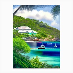 Bequia Island Saint Vincent And The Grenadines Soft Colours Tropical Destination Canvas Print