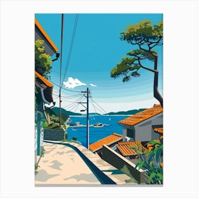 Naoshima Japan Colourful Illustration Canvas Print