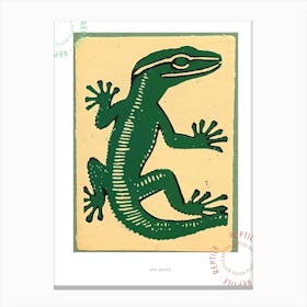 Green Day Gecko Bold Block Poster Canvas Print