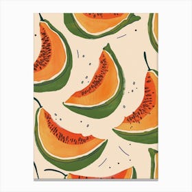 Papaya Pattern Illustration 2 Canvas Print