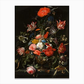 Vase Of Flowers, colorful flower in vase Canvas Print