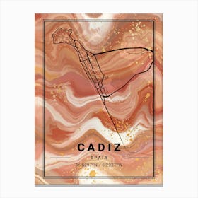 Cadiz Map Canvas Print
