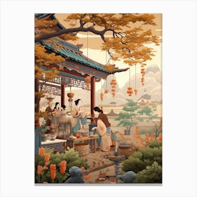 Chinese Tea Culture Vintage Illustration 7 Canvas Print
