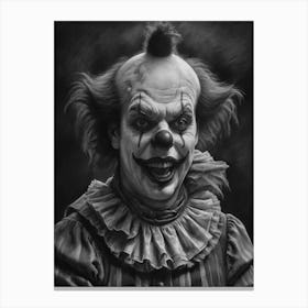 Grin of Doom Creepy Freaky Clown Canvas Print