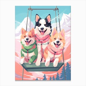 Ski Hill Dogs 5 Canvas Print