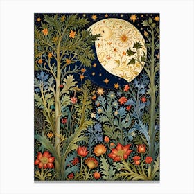 William Morris Moon And Flowers 32 Canvas Print