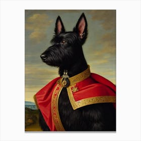 Scottish Terrier Renaissance Portrait Oil Painting Canvas Print