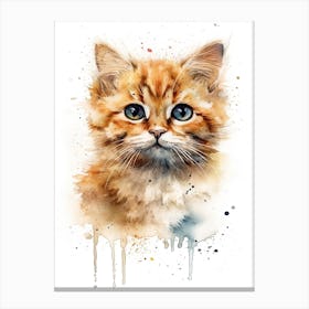 Baby Cat Kitten Watercolour Nursery 2 Canvas Print