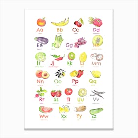 Fruit And Vegetable Alphabet Canvas Print