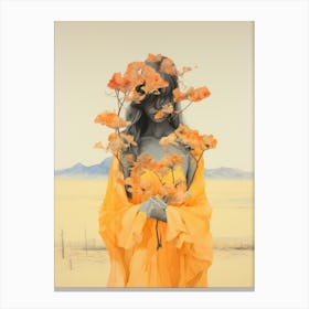 portrait of a woman in a field illustration 7 Canvas Print