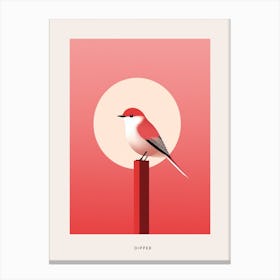 Minimalist Dipper 1 Bird Poster Canvas Print