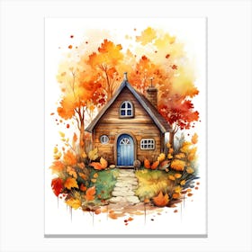 Cute Autumn Fall Scene 37 Canvas Print