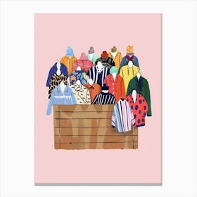 Box Full Of Clothes Canvas Print