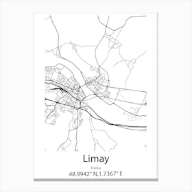 Limay,France Minimalist Map Canvas Print