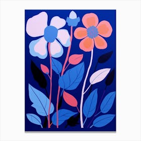 Blue Flower Illustration Impatiens 2 Canvas Print