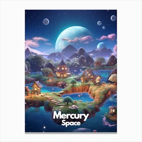 Mercury Travel Poster Bubble Planet 1 Canvas Print