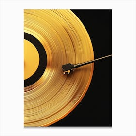 Gold Vinyl Record Canvas Print