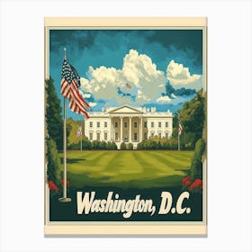 Aihrgdesign A Mid Century Modern Travel Poster For Washington DC 1 Canvas Print