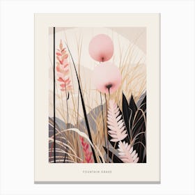 Flower Illustration Fountain Grass 1 Poster Canvas Print