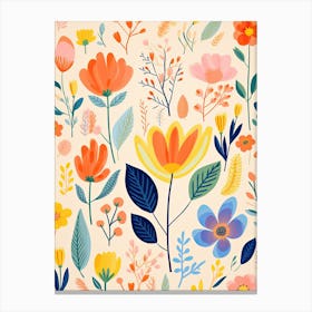 Flowers 44, Matisse style, Floral texture Canvas Print