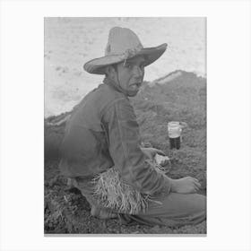Untitled Photo, Possibly Related To Young Mexican Boy, Carrot Worker, Eating Second Breakfast In Field Near Canvas Print