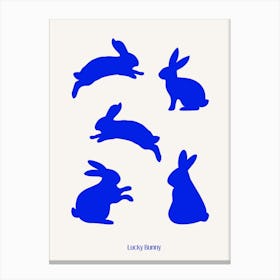 Lucky Bunny Electric Blue Canvas Print