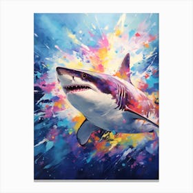  A Bull Shark Vibrant Paint Splash 4 Canvas Print
