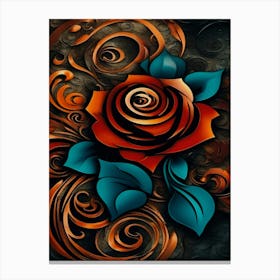 Abstract Rose Painting Canvas Print