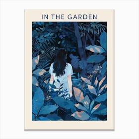 In The Garden Poster Blue 3 Canvas Print