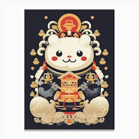 Maneki Neko Lucky Cat Japanese 11 Canvas Print