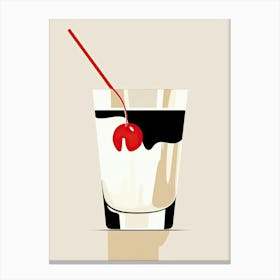 Mid Century Modern White Russian Floral Infusion Cocktail 4 Canvas Print