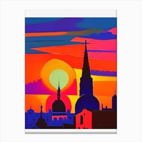 Geometric Sunset Over The City Canvas Print