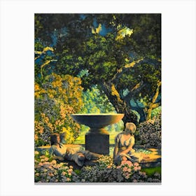 Reveries c1926 by Maxfield Parrish (1870-1966) HD Reproduction Immaculate Print | American Golden Age Illustrator and Painter Canvas Print