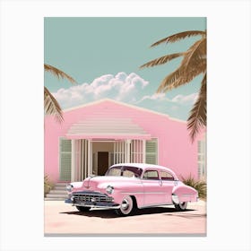 Pink Palm Springs Kitsch 1 Canvas Print