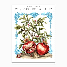 Mercado De La Fruta Pomegranate Illustration 7 Poster Canvas Print