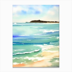 Mermaid Beach, Australia Watercolour Canvas Print