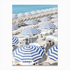 Riviera Beach Umbrellas Canvas Print