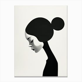 Silhouette Of A Woman, Minimalism Canvas Print