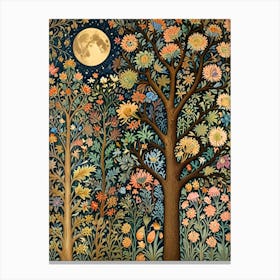 William Morris Moon And Trees 7 Canvas Print