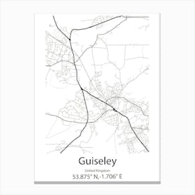 Guiseley,United Kingdom Minimalist Map Canvas Print