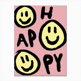 Happy Pink and Yellow Canvas Print